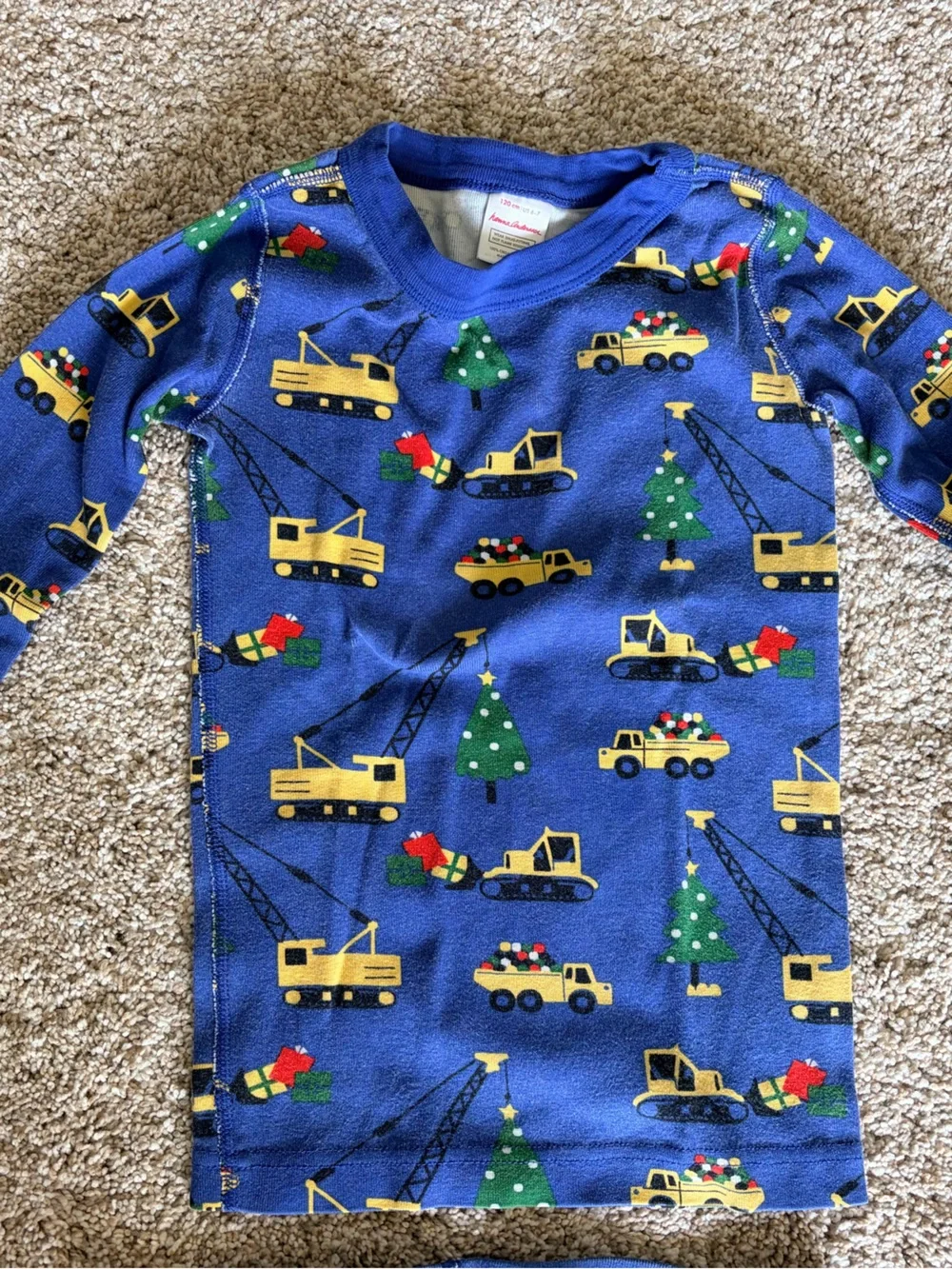Blue Construction Truck Kids Pajama Set
